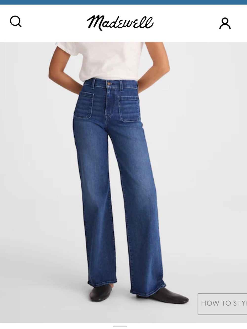 Madewell The Emmy High-Rise Wide-Leg Jeans in Deep Blue Wash